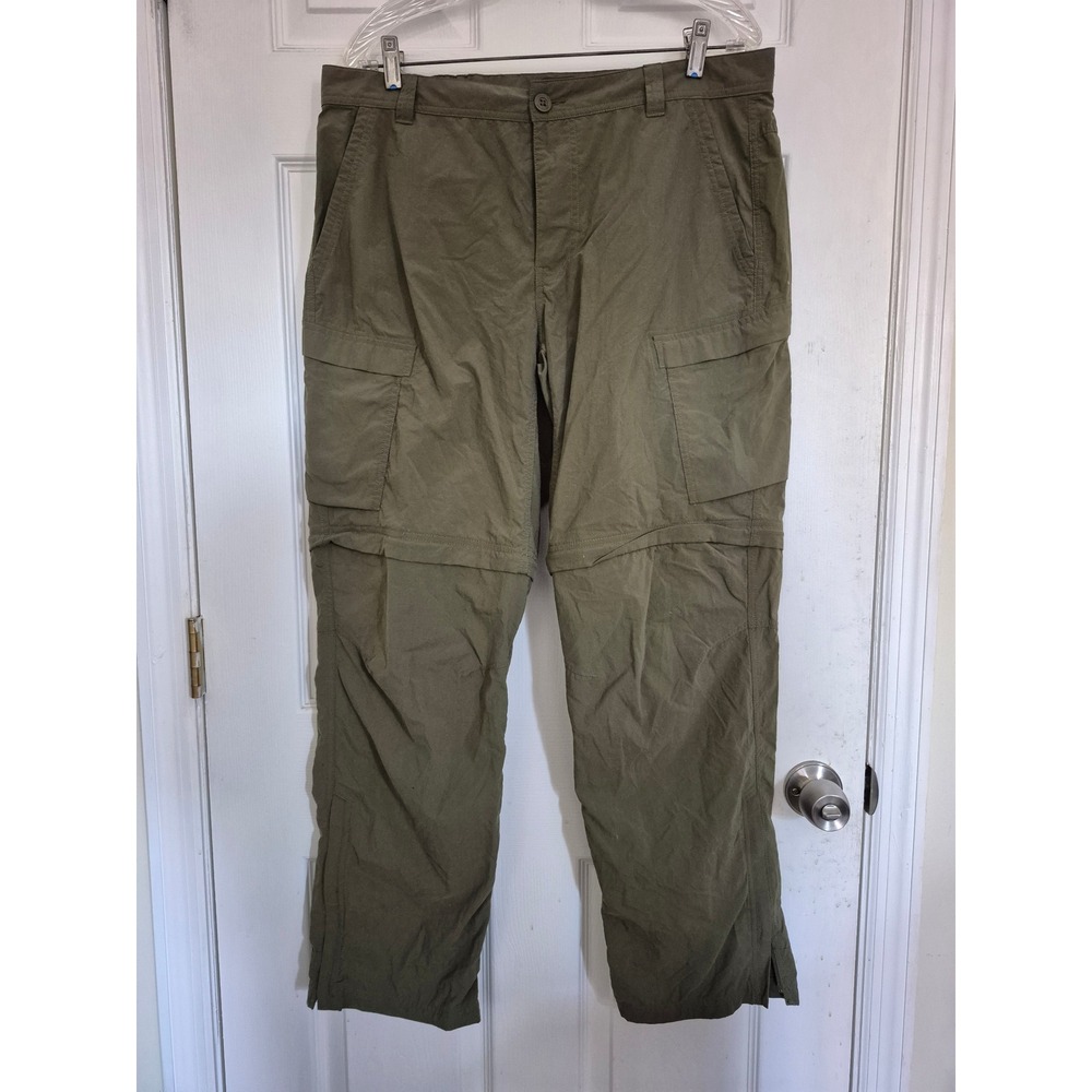 REI CoOp Convertible Cargo Pants Zip Off Legs Olive Green Size 36x32 Relaxed Fit